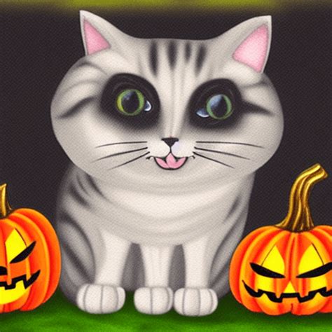 Halloween Cat Art Graphic · Creative Fabrica