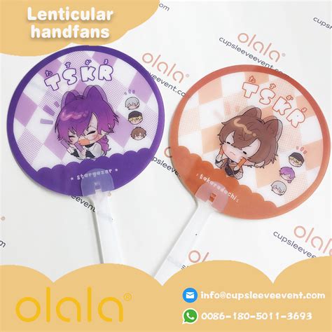 OLALAHF-09 Custom Kpop lenticular printing transparent hand fans ...