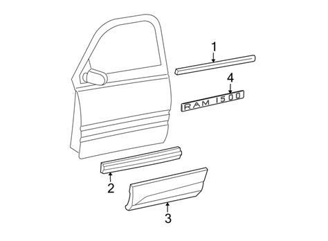 Dodge Ram 1500 Door Molding Front Lower 55077728aa Amherst Oh