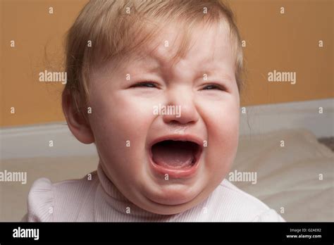 Portrait Of Baby Girl Crying Stock Photo Alamy