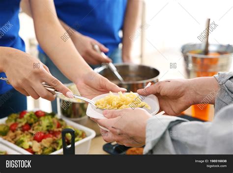 Volunteers Giving Food Image And Photo Free Trial Bigstock