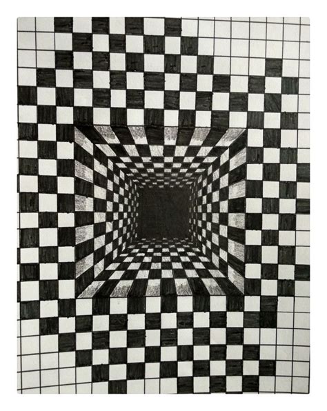 mAde by mE.... (Illusion) . . . #illusion_art... Graph Paper Drawings, Graph Paper Art, Art ...