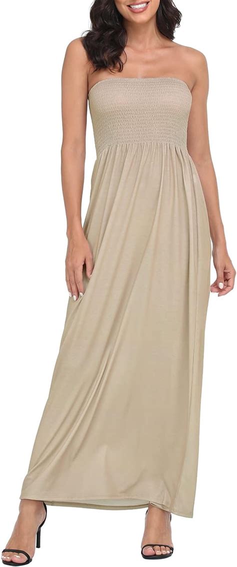 HDE Women S Strapless Maxi Dress Plus Size Tube Top Long Skirt Sundress