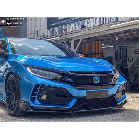 Robot Craftsman Carbon Fiber Front Bumper Front Lip For Honda Civic