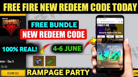 Free Fire New Redeem Code Today New Redeem Code Free Fire Rampage