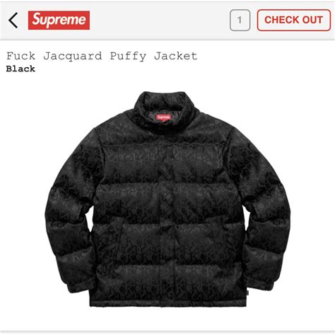 Supreme Fuck Jacquard Puffer Jacket Depop