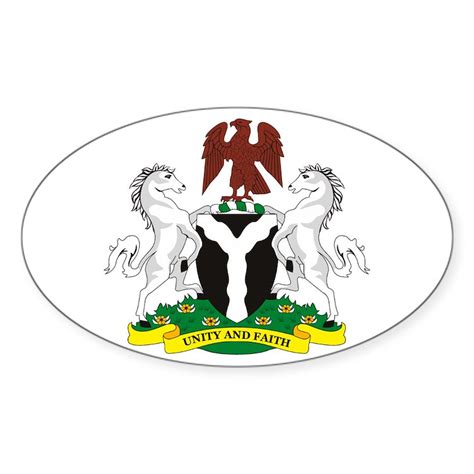 Nigeria Coat Of Arms Sticker Oval Nigeria Coat Of Arms Oval Sticker Cafepress