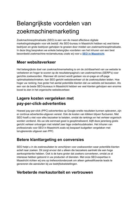 Ppt Belangrijkste Voordelen Van Zoekmachinemarketing Powerpoint