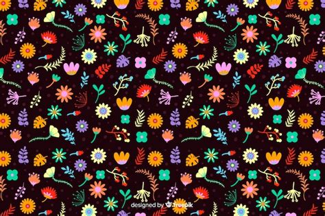 Fondo Natural Con Flores Coloridas Vector Gratis