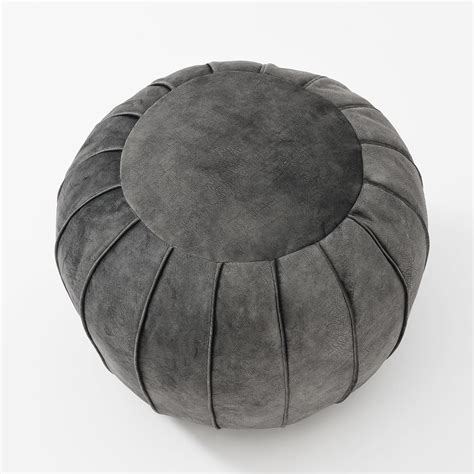 Amazon C Comfortland Unstuffed Faux Leather Ottoman Pouf Round