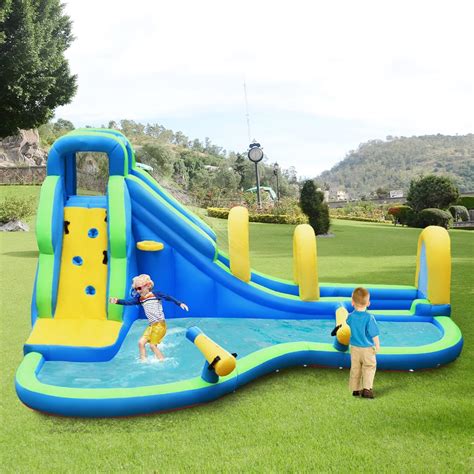 KOTEK Tobogán acuático inflable parque acuático gigante 5 en 1 casa