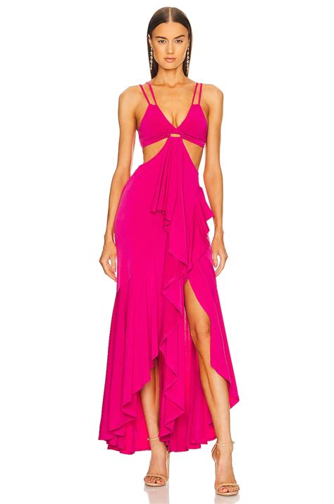 Michael Costello X Revolve Trent Gown In Hot Pink Revolve