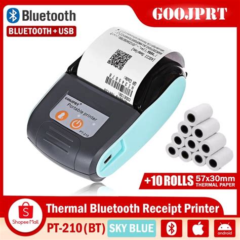 Goojprt Pt Portable Thermal Printer Mm Receipt Printer Bluetooth