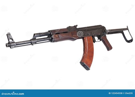 Akm Avtomat Kalashnikova Kalashnikov Assault Rifle On White Background