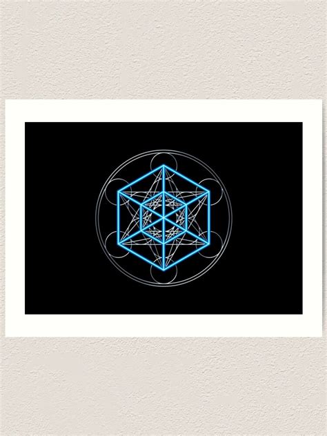 Tesseract Metatrons Cube Sacred Geometry Hypercube 4d Shape Art