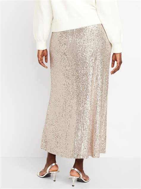 High Waisted Sequin Maxi Skirt Old Navy