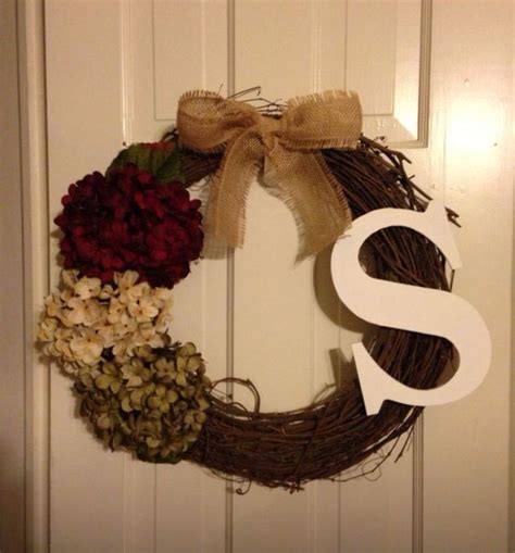 Initial Wreath Can Be Left On The Front Door All Year Round Initial