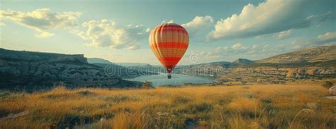 Hot Air Balloon Painting In The Sky Stock Photo Image Of Horizon Clouds