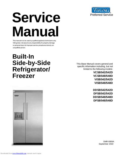 Viking Refrigerator Service Manual For Model Vcsb