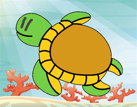 Dibujo de Tortuga nadando pintado por en Dibujos net el día 30 07 18 a