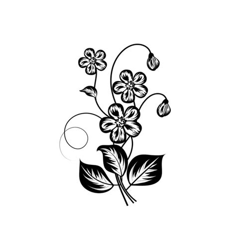 Simple Floral Background In Black And White Stock Vector Image By