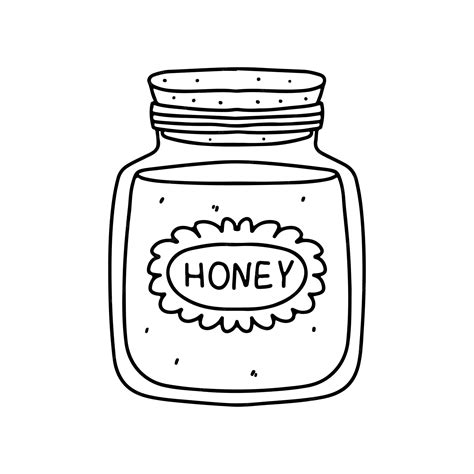 Premium Vector Honey In Jar In Hand Drawn Doodle Style Vector