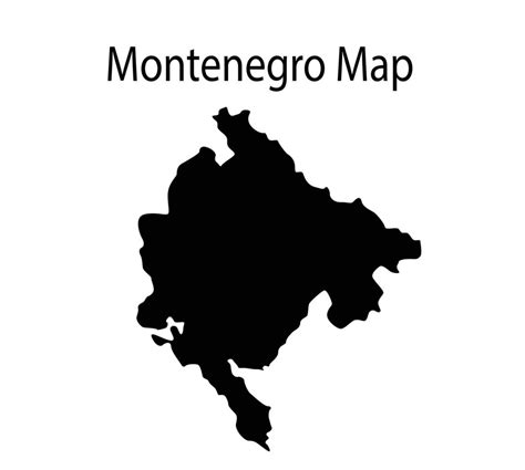 Montenegro Map Silhouette Vector Illustration In White Background