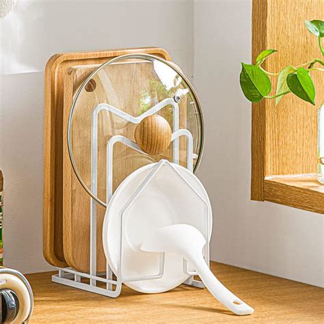 Linfidite Chopping Board Holder Rack Cutting Board Organiser Pot Lid