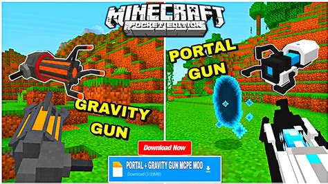 Gravity Portal Gun Addon For Minecraft Pe 1 19 Gravity And Portal Gun Mcpe Mod Youtube