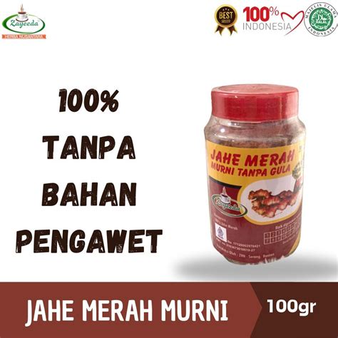 Jual Jahe Merah Bubuk Murni Tanpa Gula Red Ginger Powder Without