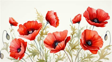 Watercolor poppy flowers background 29561438 Stock Photo at Vecteezy