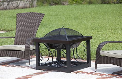 Best Buy Fire Sense Cocktail Table Fire Pit Hammertone Bronze 61331