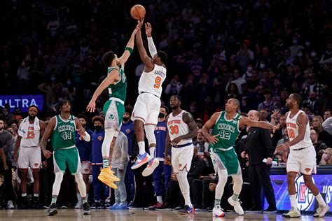 Rj Barrett Banks In 3 At Buzzer Knicks Beat Celtics 108 105