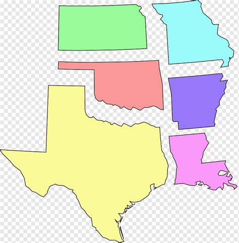 Usa States South Central Map Texas Oklahoma Louisiana Missouri