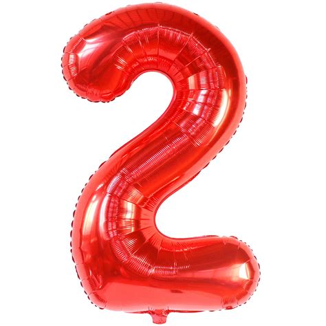 KatchOn, Big Red Number 2 Balloon - 40 Inch | 2nd Birthday Balloons for ...