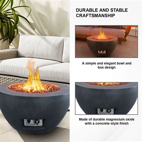 Kante 25 In W 50000 Btu Charcoal Portable Concrete Propane Gas Fire Pit In The Gas Fire Pits