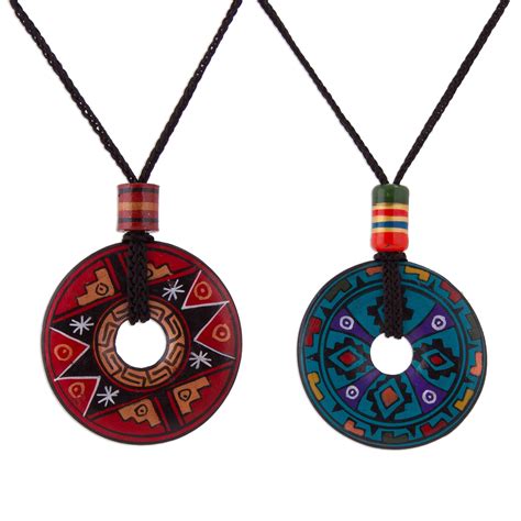 UNDISCOVERED Artisan Box | Pair of Red and Blue Ceramic Pendant