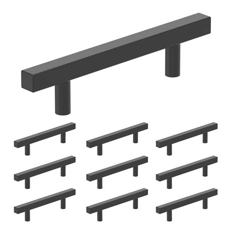 Bar Pull Square Collection 10 Pack 3 34 96mm Centers Pull In Matte Black By Amerock