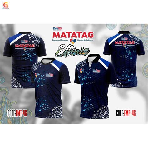 New Blue Matatag Uniform Sublimation Deped Badge Tshirt For Men And