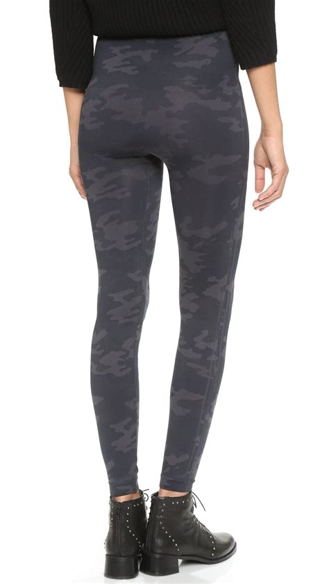 Spanx Seamless Camo Leggings Black Camo In Black Black Camo Lyst