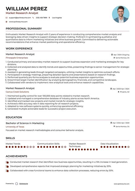 10+ Market Research Analyst Resume Samples & Templates for 2025