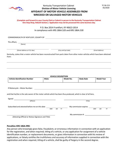 Kentucky Form Tc 96 215 ≡ Fill Out Printable Pdf Forms Online