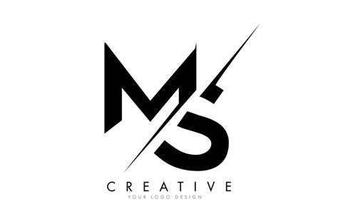 Diseño De Logotipo De Letra Ms Ms Con Un Corte Creativo 5040891 Vector