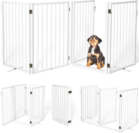 Jeyew Metal Freestanding Dog Gates For The House Extra Wide