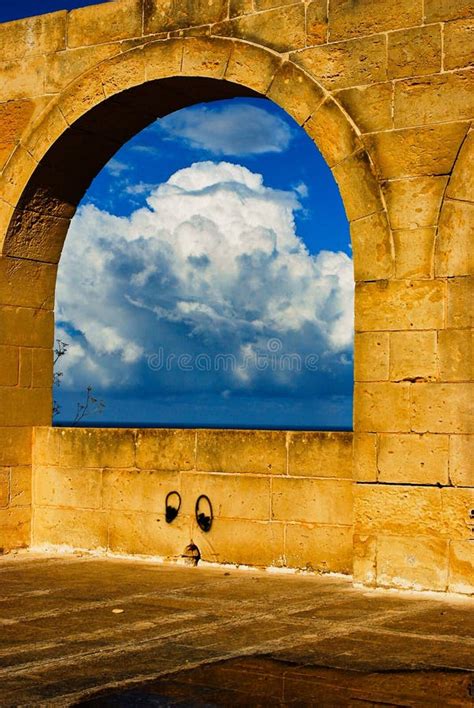 Ancient Ulysses Lodge Window With The View On Ramla Bay In Gozo Malta