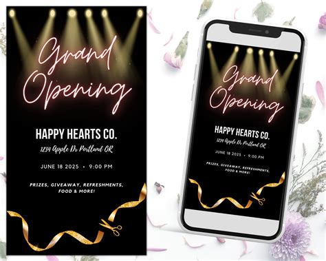 Grand Opening Event Flyer Invitation Digital Template Elegant Etsy