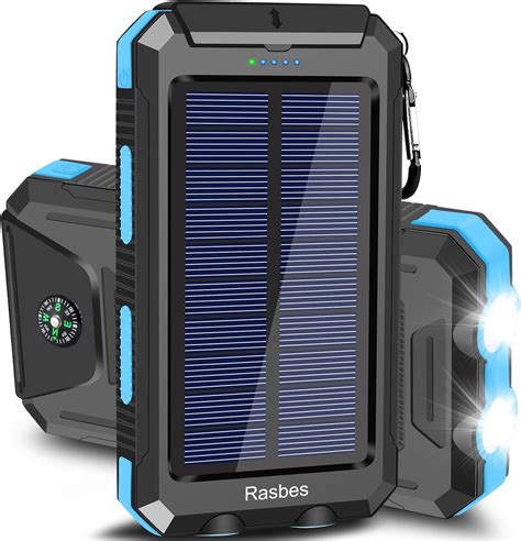 Amazon.com: Rasbes Solar Charger, Portable 38800mAh Solar Power Bank ...