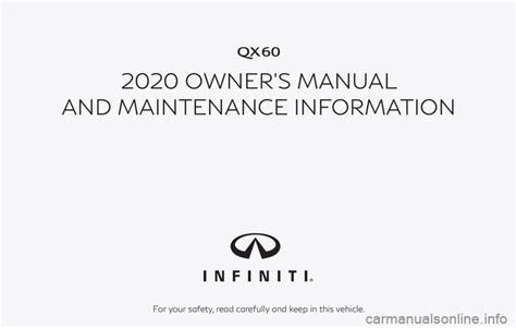 Infiniti Qx60 2020 Owners Manual 532 Pages