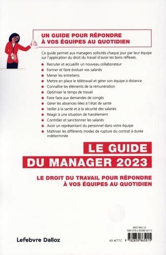 Le Guide Du Manager Le Droit Du Travail Pour De Dominique Le Roux