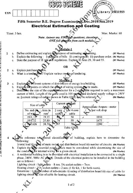 Visvesvaraya Technological University B E Electrical Electronics